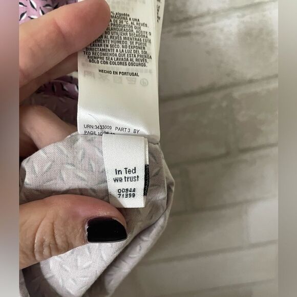 Ted Baker London Men’s Button Down Geo Print Short Sleeve Top size 6 - Picture 9 of 9